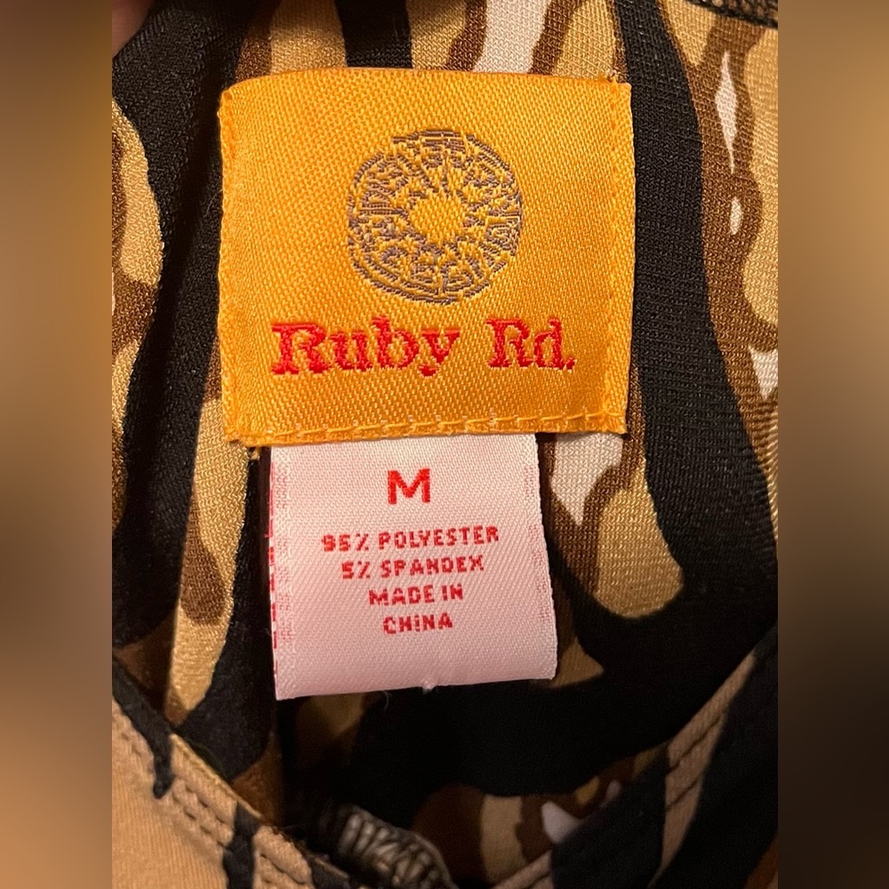 Ruby Rd. Animal Print Ruched Maxi Sundress size M - Picture 10 of 10